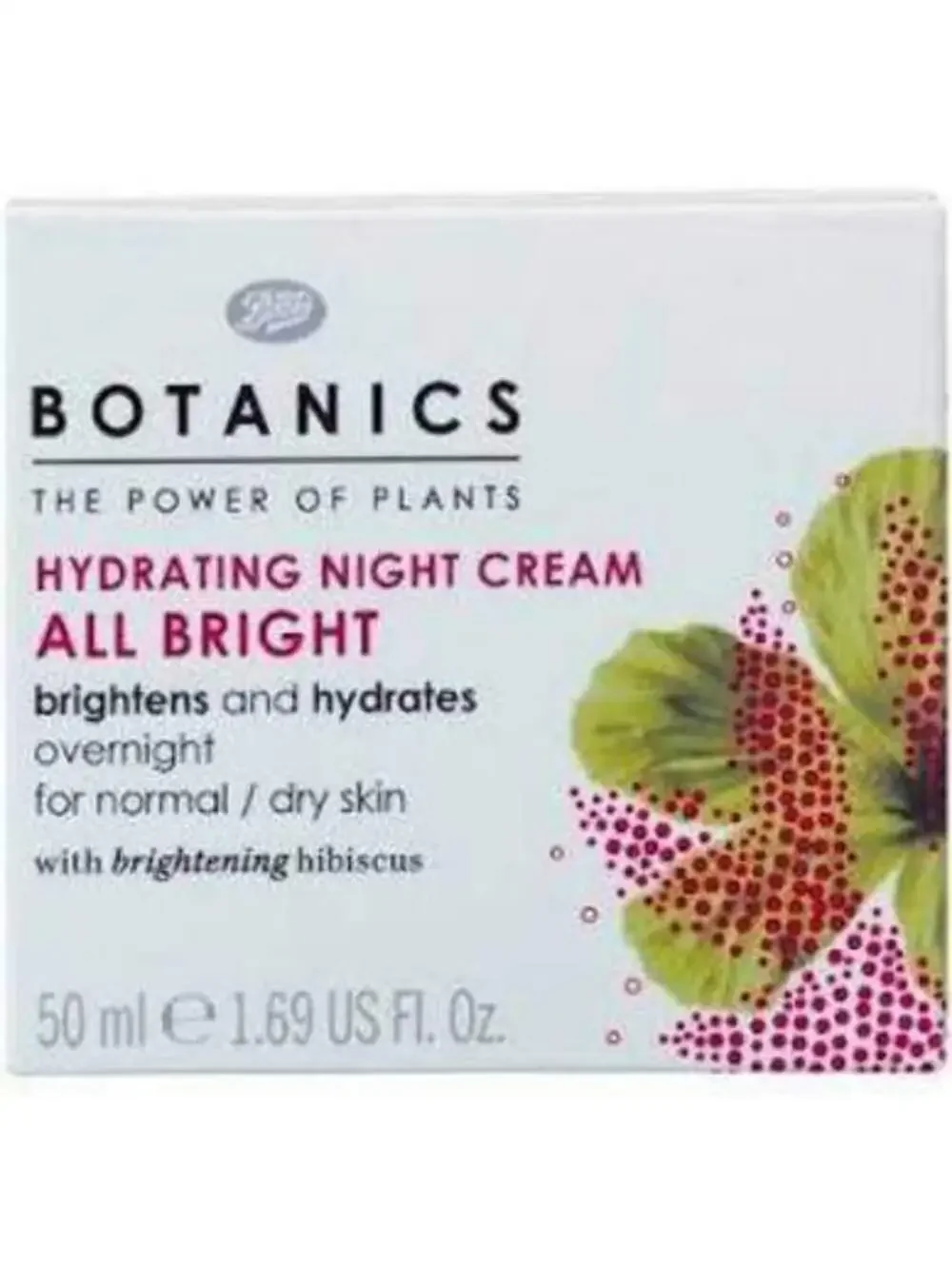 Boots Botanics Hydrating Night Cream All Bright 1.69 oz Brightens Hydrates NEW